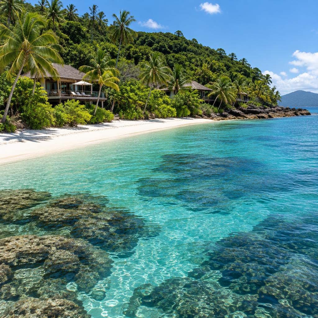 A secluded tropical coastal stay surrounded by rainforest
